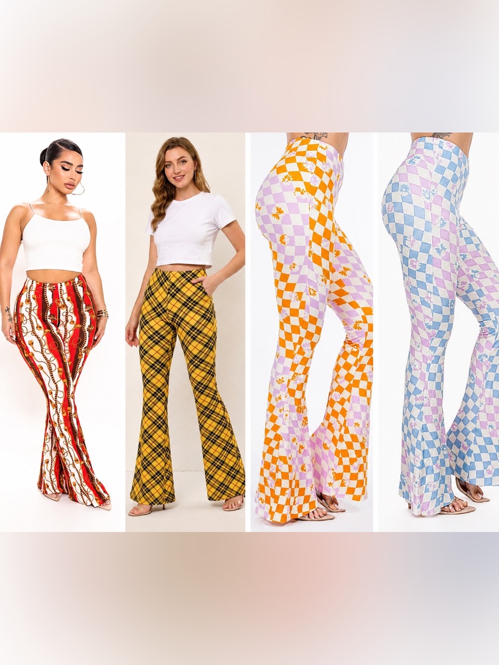 NEW Patterned Flare Women’s Pants - Picture 2 of 7